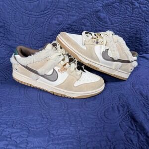Nike Dunk Low LX Fur Trim Sail Brown Green FB1859-121 Womens 9 Sneakers